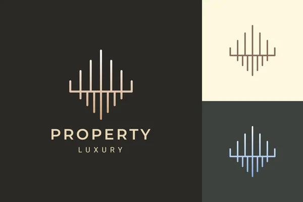 Logotipo Apartamento Propiedad Forma Lujo Futurista — Archivo Imágenes Vectoriales