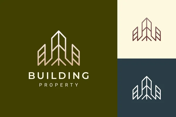 Logotipo Apartamento Bienes Raíces Forma Lujo Futurista — Archivo Imágenes Vectoriales