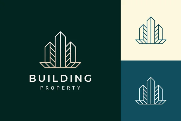 Logotipo Apartamento Imobiliário Forma Luxo Futurista — Vetor de Stock