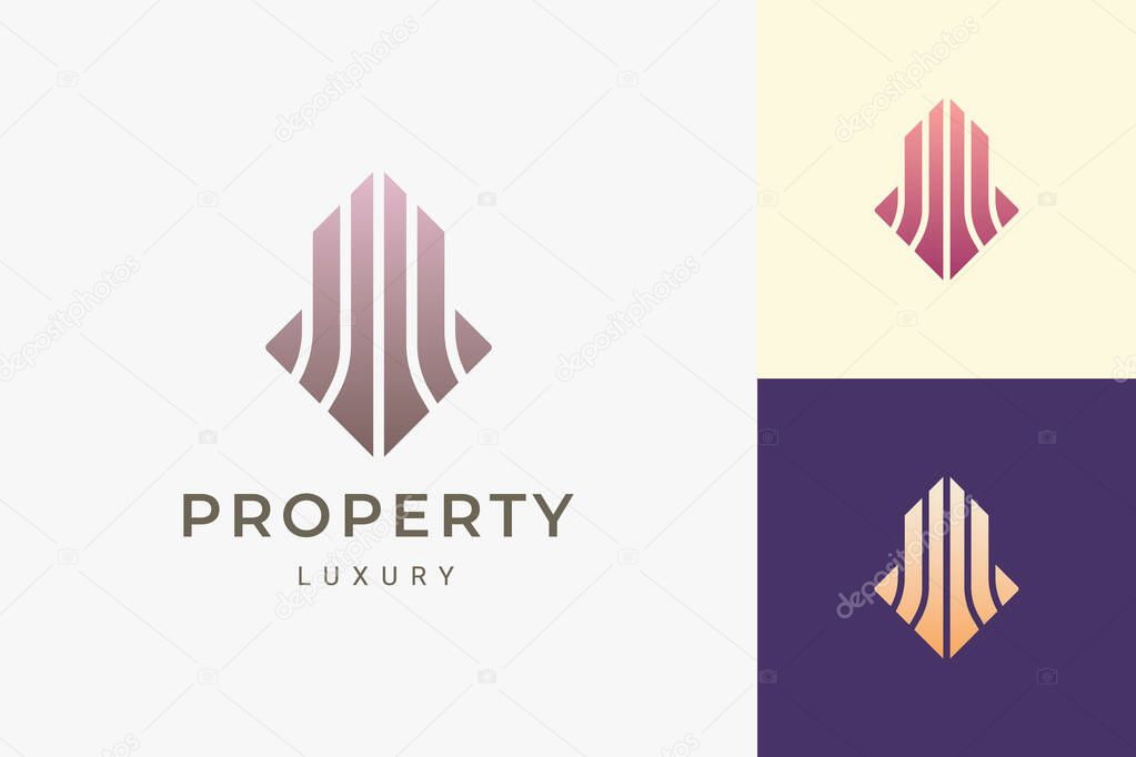 Property or building logo for real estate in luxury and abstract shape