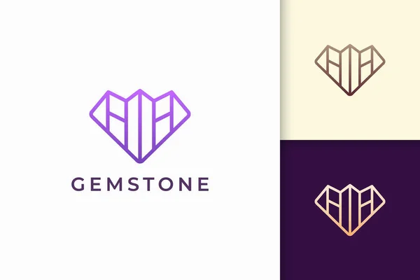 Luxury Gem Jewel Logo Diamond Shape — Stock Vector