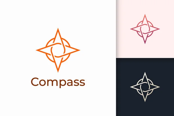 Λογότυπο Compass Απλό Σχήμα Για Υπαίθρια Επιχείρηση Κοινότητα — Διανυσματικό Αρχείο