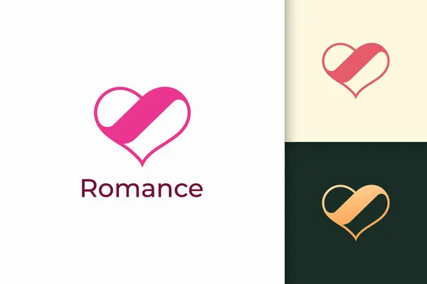 Logotipo Amor Simples Representam Romance Relação — Vetor de Stock