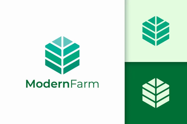 Logo Agriculture Moderne Forme Géométrique Abstraite — Image vectorielle
