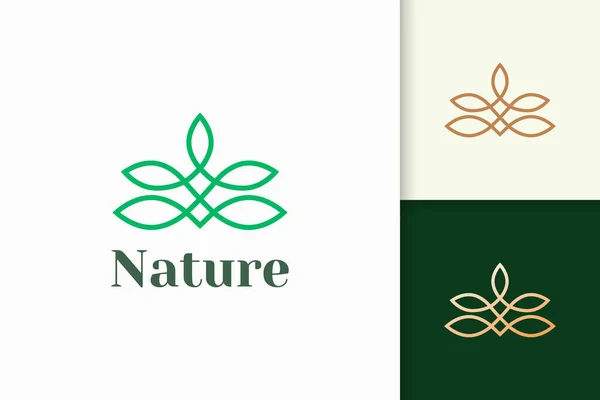 Blumenlogo Femininen Und Luxuriösen Stil Steht Für Gesundheit Und Schönheit — Stockvektor