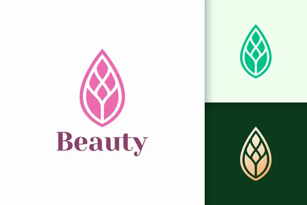 Blatt Logo Einfachen Und Femininen Stil Für Gesundheits Und Schönheitsunternehmen — Stockvektor