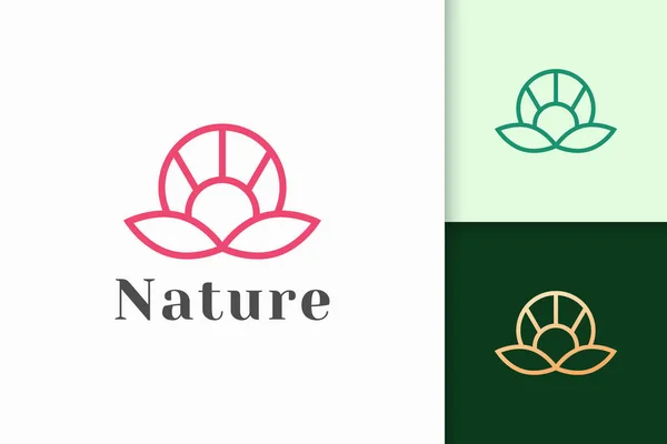 Blumenlogo Femininen Und Luxuriösen Stil Für Gesundheit Und Schönheit — Stockvektor