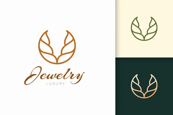 Logo Šperků Elegantním Luxusním Tvaru Pro Krásu Módu — Stockový vektor