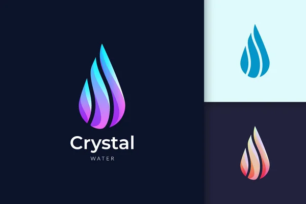 Crystal Water Logo Beauty Cosmetic Brand — Stock Vector