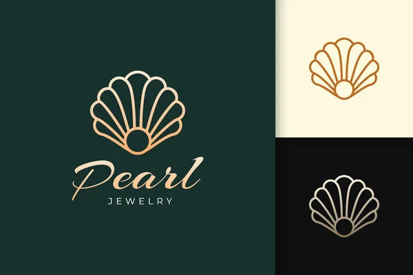 Perlen Oder Schmuck Logo Luxus Und Eleganter Passform Für Die — Stockvektor