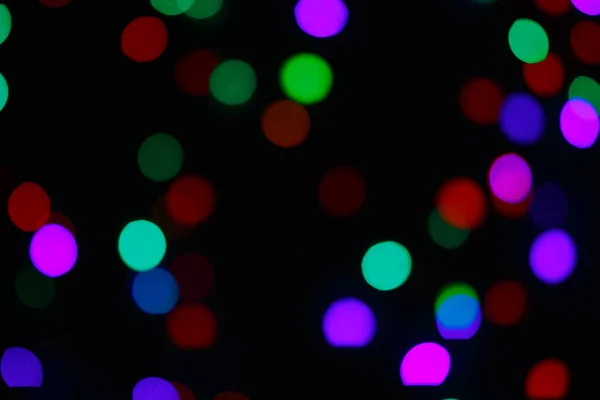 Bokeh Luz Abstracta Fiesta Noche Invierno Navidad Luces Borrosas Fondo —  Fotos de Stock