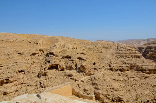 Savva Manastırı Yahudiye Çölü Ndeki Kidron Vadisi Üzerinde Kutsanmıştır Srail — Stok fotoğraf