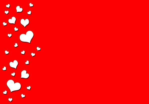 Valentine Day Mother Day Women Day Red Background White Hearts — Stok fotoğraf