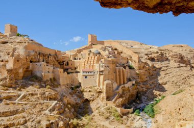 Kutsal Lavra Manastırı Aziz Sava (Mar Saba) Yahudi Çölü 'ndeki Kidron Vadisi, İsrail, Filistin.