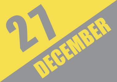 Moda renkleri takvimi 2021, 27 Aralık. Arka plan ve harfler Nihai Gri ve Aydınlatıcı