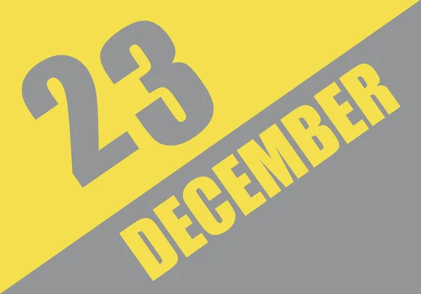 トレンディーな色でカレンダー2021年12月23日 背景と文字 Ultimate Gray Illuminating — ストック写真