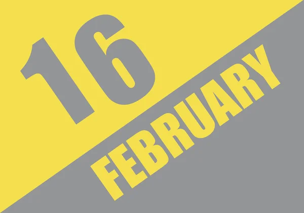 Kalenderblatt 2021, 16. Februar. Hintergrund und Schriftzug Ultimate Gray und Illuminating — Stockfoto
