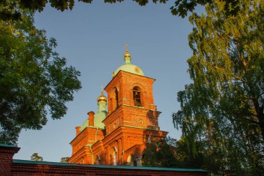Yaz günü Valaam Manastırı 'nın yeniden canlandırma taslağı. Hac ve turizm konsepti