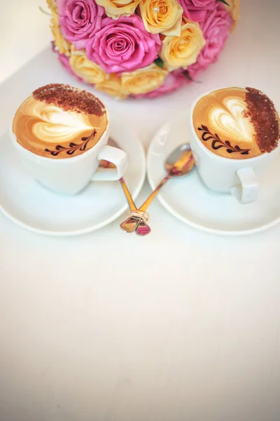 Cappuccino z serca — Zdjęcie stockowe