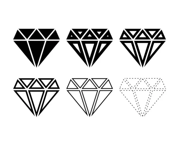 Diamant Illustration Icône Set Matériel — Image vectorielle