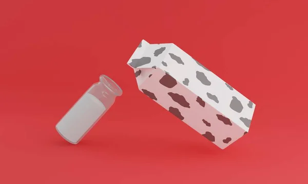 Пачка Молока Бутылка Молока — стоковое фото