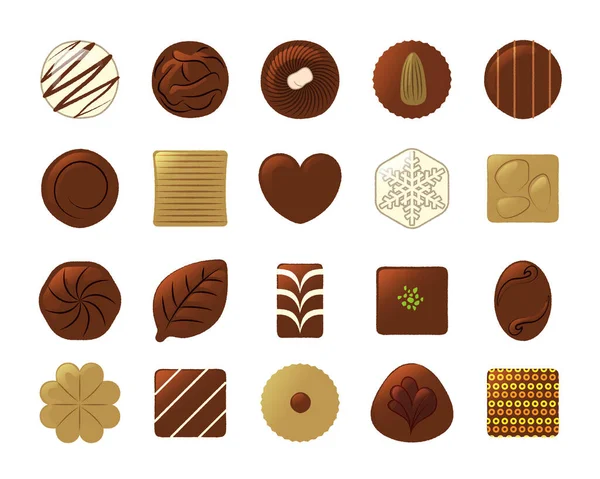 Illustratieset Vector Chocolade — Stockvector
