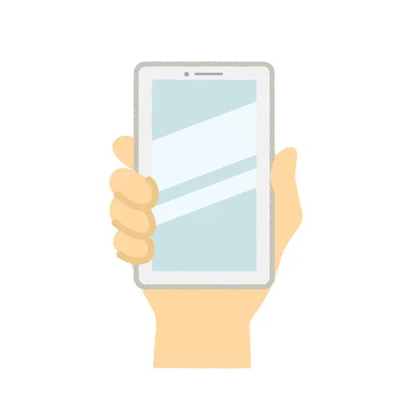 Illustration Une Main Tenant Smartphone — Image vectorielle