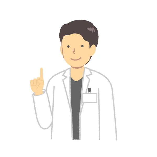 Male Doctor Pointing One Point — Stock Vector