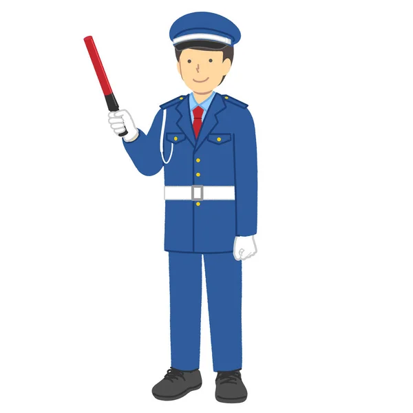 Guardia Seguridad Masculino Todo Cuerpo — Archivo Imágenes Vectoriales