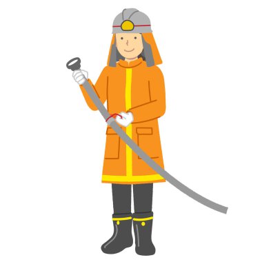 Kadın itfaiyeci illüstrasyonu: Meslek