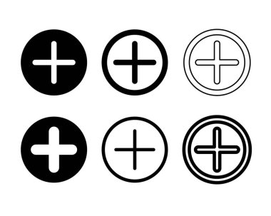 Artı simge siyah ve beyaz illüstrasyon: Madde