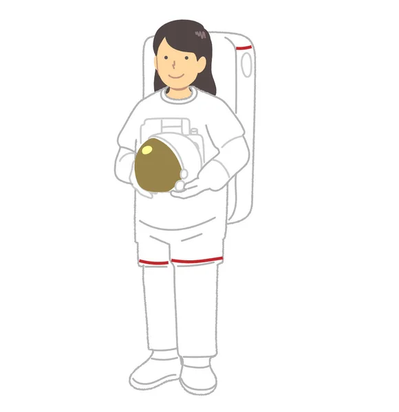 Illustrazione Astronauta Femminile Occupazione — Vettoriale Stock