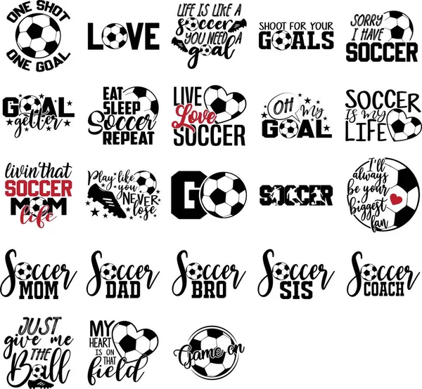 Colección de frases, eslóganes o citas de fútbol — Archivo Imágenes Vectoriales