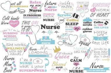 Nurse vector quote. Medical doctor sayings illustration clipart