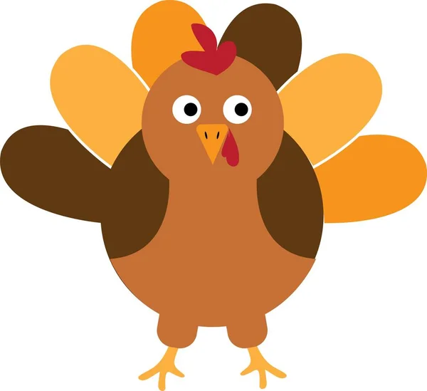 Dia de Acção de Graças Turkey Bird. Desenhos animados engraçados Turkey Bird —  Vetores de Stock