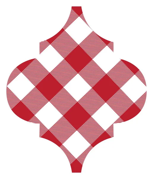 Arabský dlaždice Vánoční červenobílý ornament. Vánoční a nový rok design — Stockový vektor