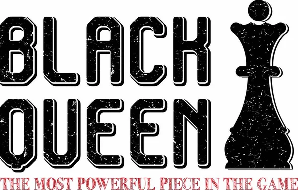 Černá královna šachy Figurka černá na bílém pozadí — Stockový vektor