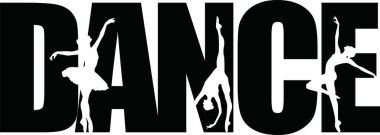 Beyaz arka planda dans vektörü alıntısı. Vektör illüstrasyonu.