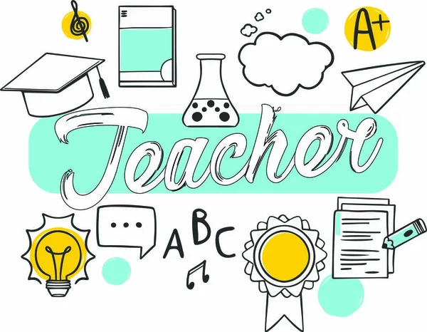 Teacher on white background. Teacher Vector illustration — Stock Vector