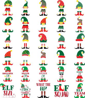 Set of Christmas elf. Christmas elf isolated on white background clipart