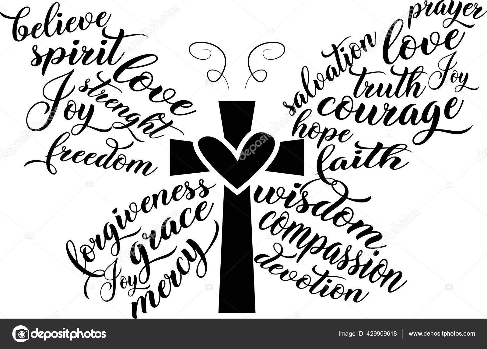 Mariposa sobre fondo blanco. Frase cristiana cita Vector de stock por  ©OhMyCut 429909618, image size:1600x1148