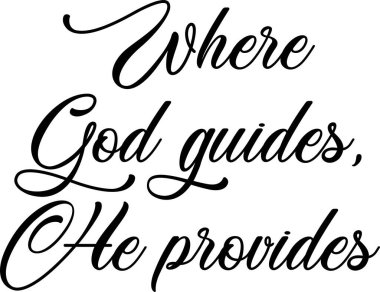 Tanrı 'nın rehberlik ettiği yerde beyaz arka planda yer alır. Hristiyan ifadesi