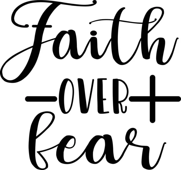 La foi sur la peur sur fond blanc. Expression chrétienne — Image vectorielle