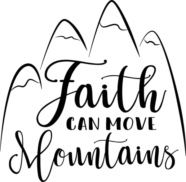 信仰可以在白色的背景上移动高山。基督教词语 — 图库矢量图片