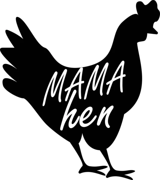 Mamãe galinha no fundo branco. Ilustração do Vetor Agrícola —  Vetores de Stock