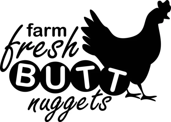 Farm fresh butt nuggets on white background. Farm Vector illustration —  Vetores de Stock