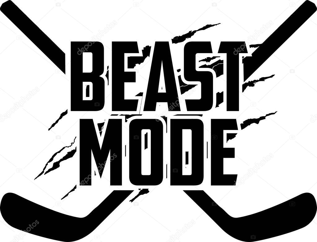 Beast mode quote on white background. Vector illustration