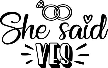 She said yes isolated on the white background. Vector illustration vector