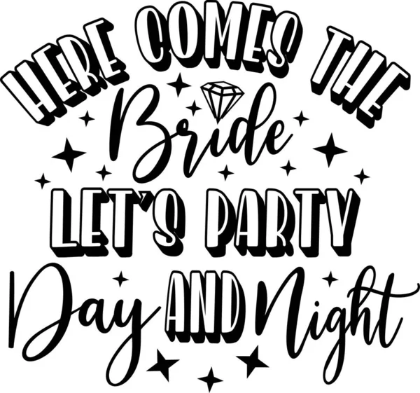 Gelin geliyor, beyaz arka planda gece gündüz eğlenelim. Vektör illüstrasyonu