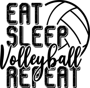 Beyaz arka planda izole edilmiş uyku voleybolu ye. Vektör illüstrasyonu